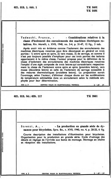 Bollettino del Centro Volpi di elettrologia