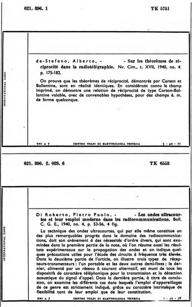 Bollettino del Centro Volpi di elettrologia