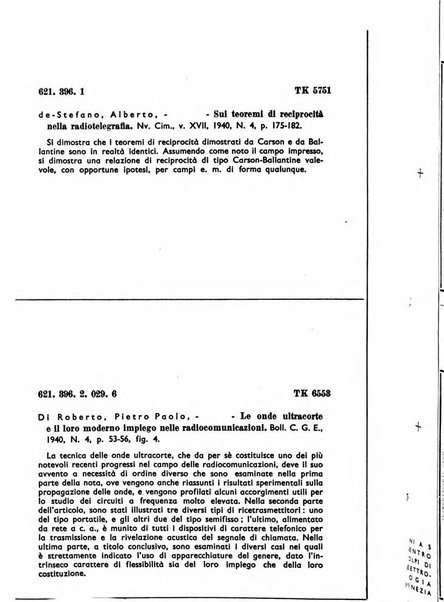 Bollettino del Centro Volpi di elettrologia