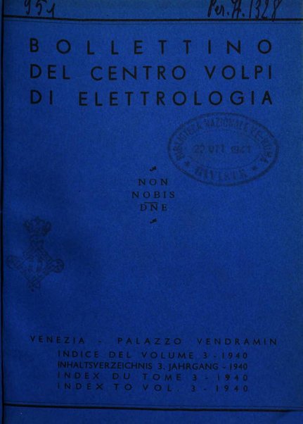 Bollettino del Centro Volpi di elettrologia