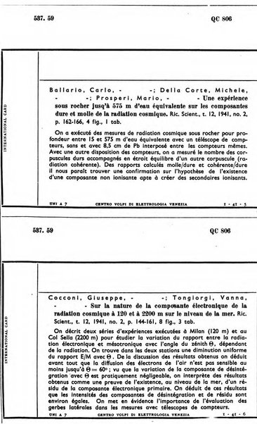 Bollettino del Centro Volpi di elettrologia