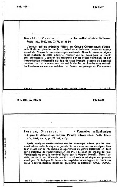 Bollettino del Centro Volpi di elettrologia