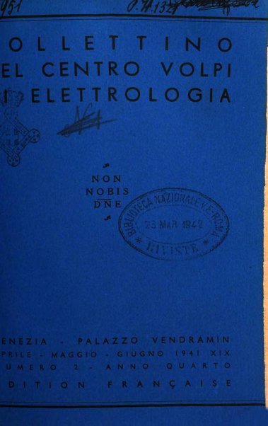 Bollettino del Centro Volpi di elettrologia