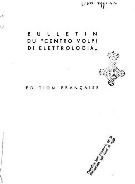 Bollettino del Centro Volpi di elettrologia