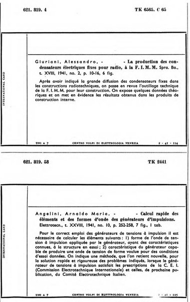 Bollettino del Centro Volpi di elettrologia