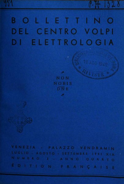 Bollettino del Centro Volpi di elettrologia