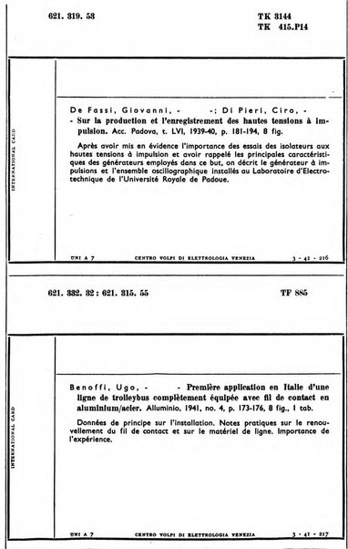 Bollettino del Centro Volpi di elettrologia