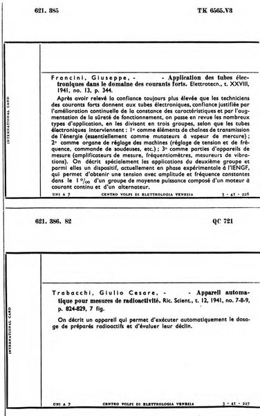 Bollettino del Centro Volpi di elettrologia