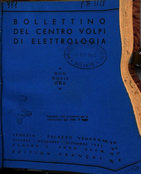 Bollettino del Centro Volpi di elettrologia