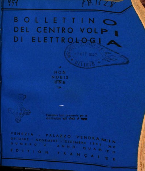 Bollettino del Centro Volpi di elettrologia