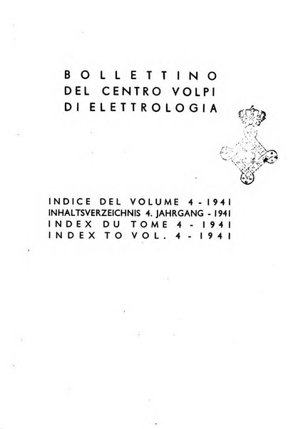 Bollettino del Centro Volpi di elettrologia