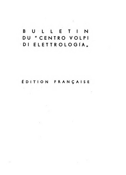 Bollettino del Centro Volpi di elettrologia