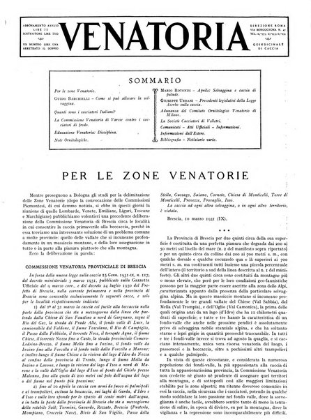 Venatoria ufficiale della Federazione nazionale fascista cacciatori italiani, delle Commissioni venatorie prov. e delle Associazioni prov. cacciatori