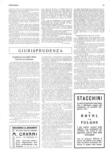 Venatoria ufficiale della Federazione nazionale fascista cacciatori italiani, delle Commissioni venatorie prov. e delle Associazioni prov. cacciatori