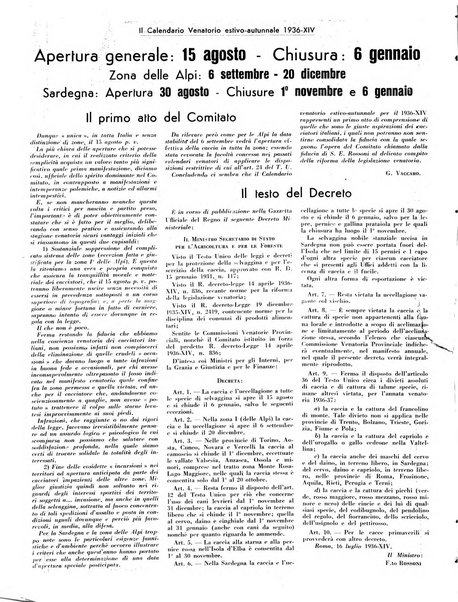 Venatoria ufficiale della Federazione nazionale fascista cacciatori italiani, delle Commissioni venatorie prov. e delle Associazioni prov. cacciatori