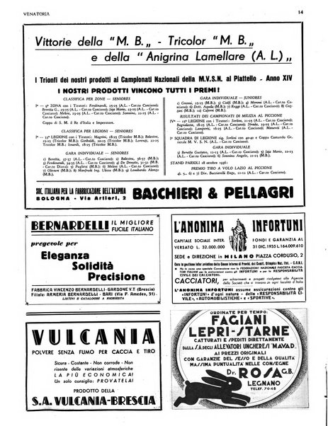 Venatoria ufficiale della Federazione nazionale fascista cacciatori italiani, delle Commissioni venatorie prov. e delle Associazioni prov. cacciatori