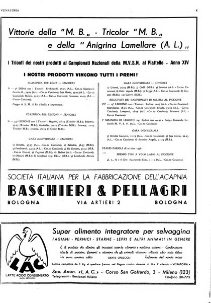 Venatoria ufficiale della Federazione nazionale fascista cacciatori italiani, delle Commissioni venatorie prov. e delle Associazioni prov. cacciatori