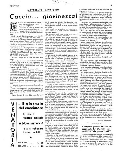 Venatoria ufficiale della Federazione nazionale fascista cacciatori italiani, delle Commissioni venatorie prov. e delle Associazioni prov. cacciatori