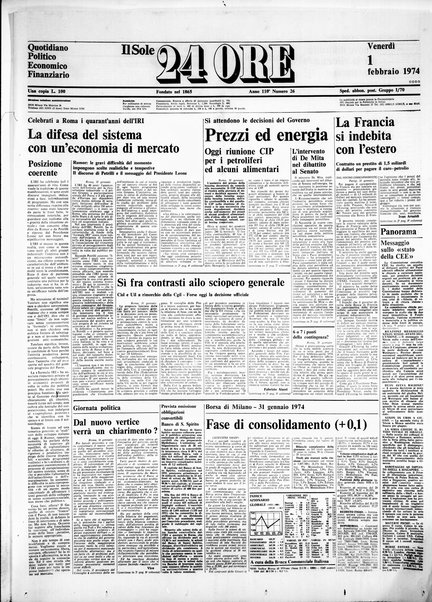 Il sole-24 ore : quotidiano politico economico finanziario / fondato nel 1865