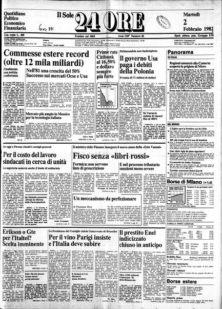 Il sole-24 ore : quotidiano politico economico finanziario / fondato nel 1865