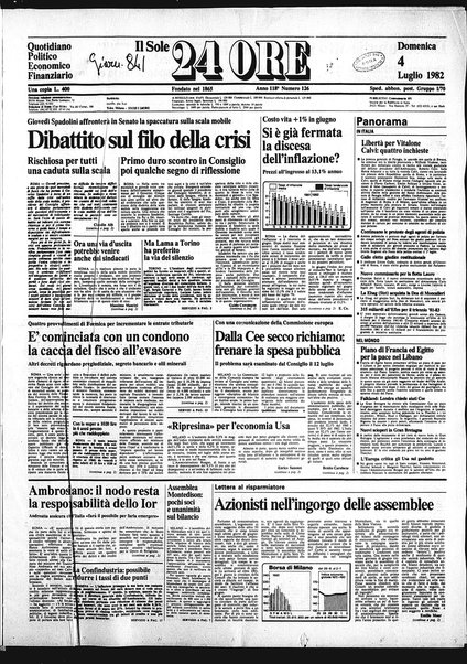 Il sole-24 ore : quotidiano politico economico finanziario / fondato nel 1865