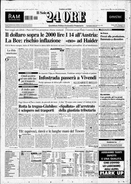 Il sole-24 ore : quotidiano politico economico finanziario / fondato nel 1865
