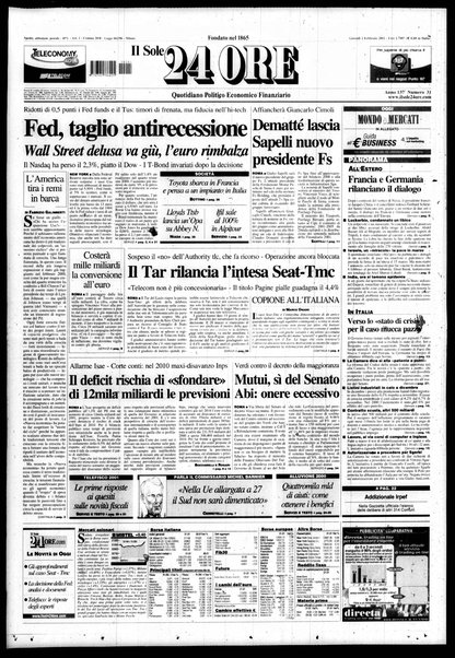 Il sole-24 ore : quotidiano politico economico finanziario / fondato nel 1865