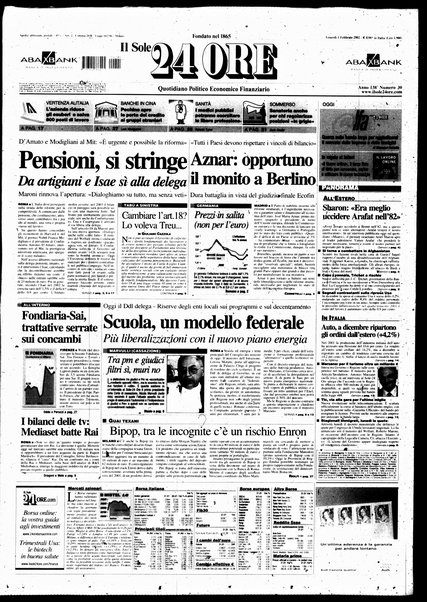 Il sole-24 ore : quotidiano politico economico finanziario / fondato nel 1865