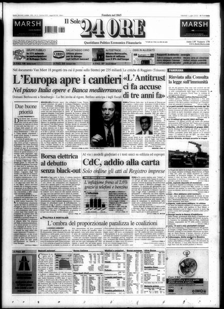 Il sole-24 ore : quotidiano politico economico finanziario / fondato nel 1865