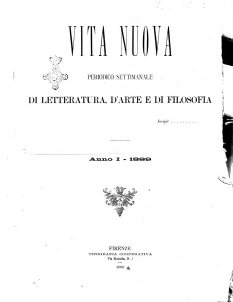 Vita nuova periodico settimanale di letteratura, d'arte e di filosofia