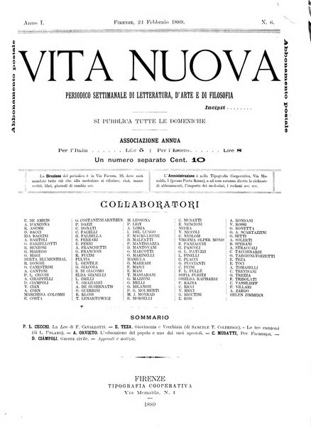 Vita nuova periodico settimanale di letteratura, d'arte e di filosofia