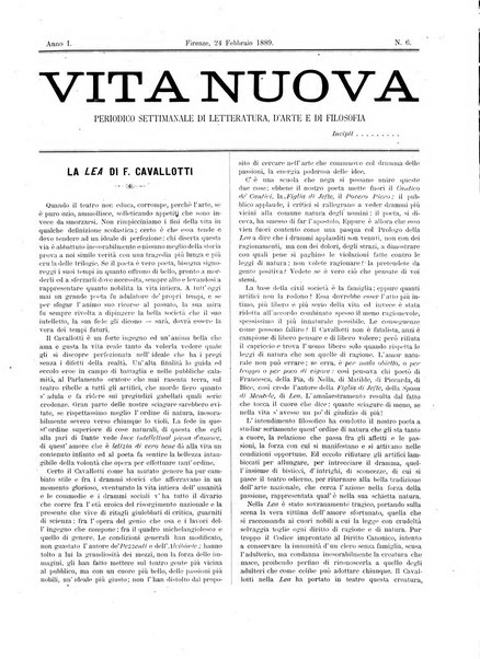 Vita nuova periodico settimanale di letteratura, d'arte e di filosofia