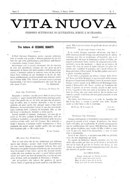 Vita nuova periodico settimanale di letteratura, d'arte e di filosofia