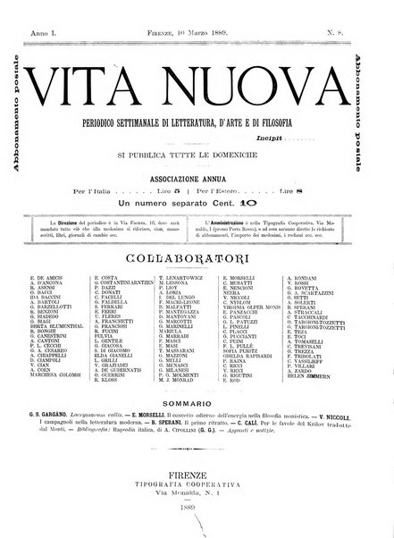 Vita nuova periodico settimanale di letteratura, d'arte e di filosofia