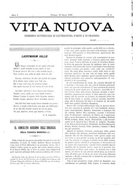 Vita nuova periodico settimanale di letteratura, d'arte e di filosofia