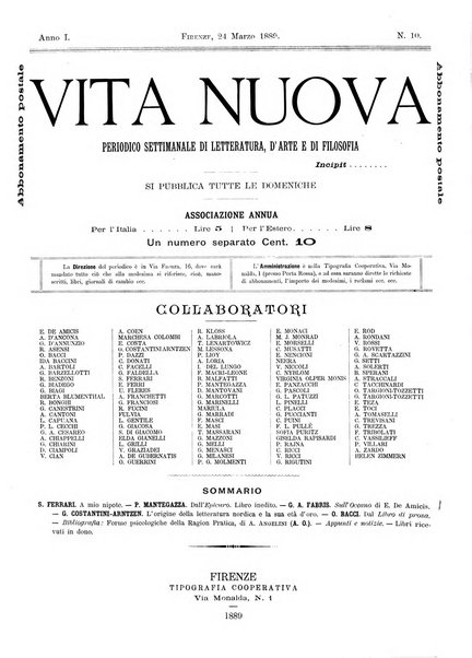 Vita nuova periodico settimanale di letteratura, d'arte e di filosofia