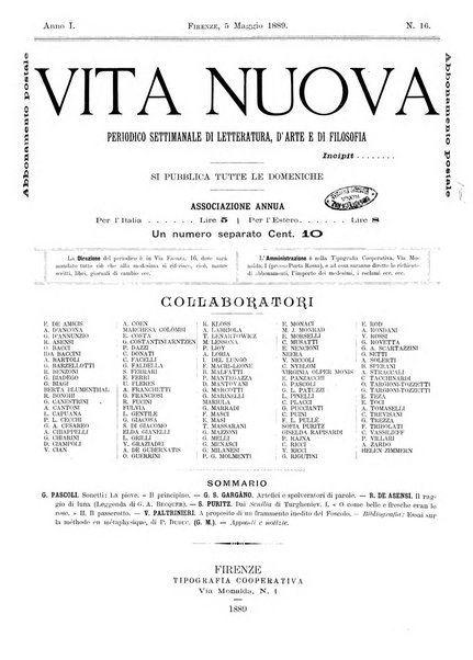 Vita nuova periodico settimanale di letteratura, d'arte e di filosofia