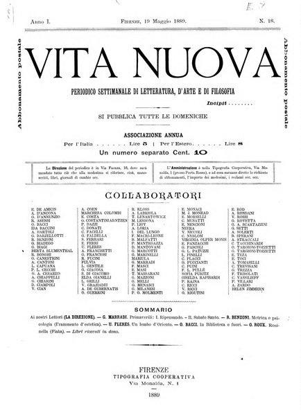 Vita nuova periodico settimanale di letteratura, d'arte e di filosofia