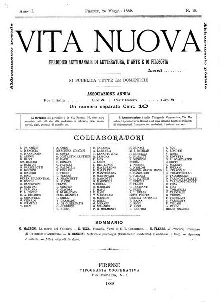 Vita nuova periodico settimanale di letteratura, d'arte e di filosofia