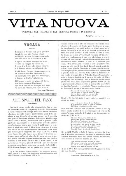 Vita nuova periodico settimanale di letteratura, d'arte e di filosofia