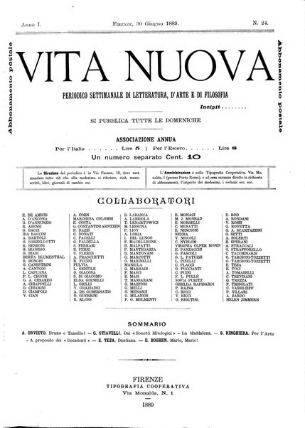 Vita nuova periodico settimanale di letteratura, d'arte e di filosofia