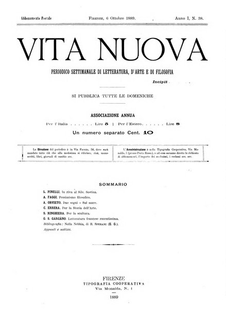 Vita nuova periodico settimanale di letteratura, d'arte e di filosofia