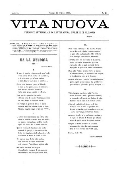 Vita nuova periodico settimanale di letteratura, d'arte e di filosofia