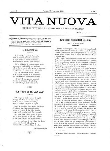 Vita nuova periodico settimanale di letteratura, d'arte e di filosofia