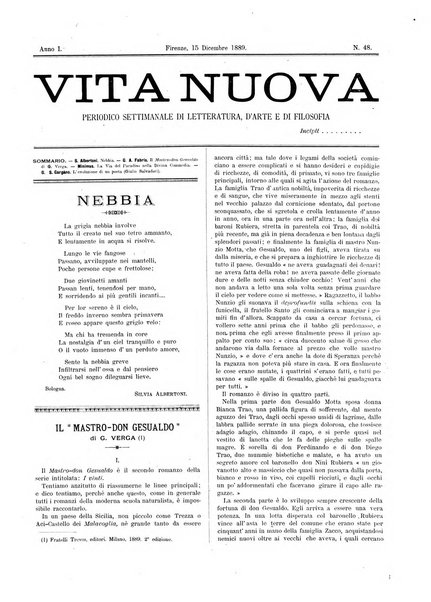 Vita nuova periodico settimanale di letteratura, d'arte e di filosofia