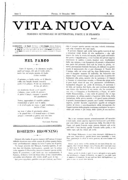 Vita nuova periodico settimanale di letteratura, d'arte e di filosofia