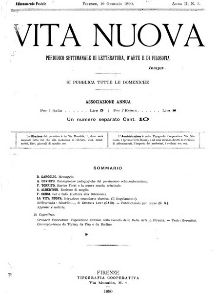 Vita nuova periodico settimanale di letteratura, d'arte e di filosofia