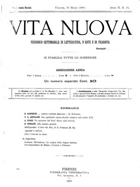 Vita nuova periodico settimanale di letteratura, d'arte e di filosofia