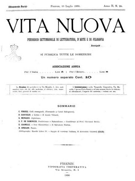 Vita nuova periodico settimanale di letteratura, d'arte e di filosofia