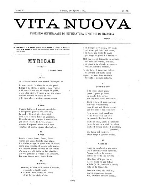 Vita nuova periodico settimanale di letteratura, d'arte e di filosofia